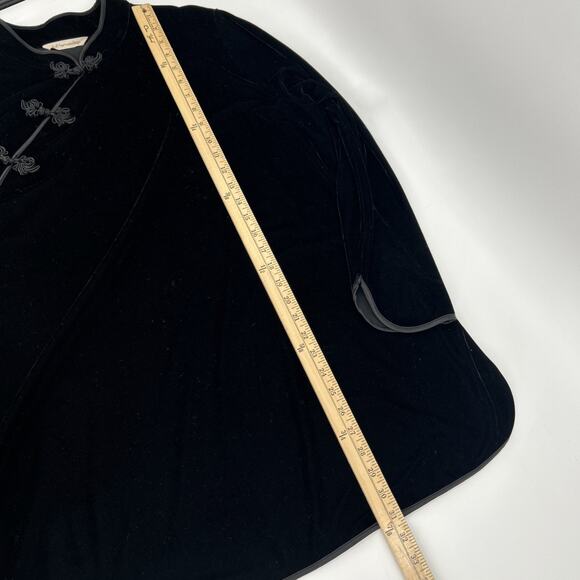 Soft Surroundings Tai Velvet Tunic Womens Size 2X XXL Black Mandarin Collar Chic - Picture 7 of 7